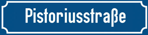 Straßenschild Pistoriusstraße