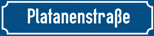 Straßenschild Platanenstraße zum kostenlosen Download