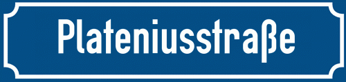 Straßenschild Plateniusstraße
