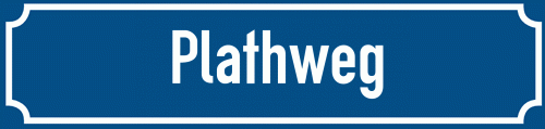 Straßenschild Plathweg