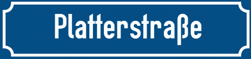 Straßenschild Platterstraße