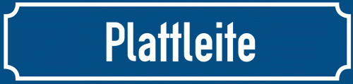 Straßenschild Plattleite zum kostenlosen Download