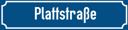 Straßenschild Plattstraße