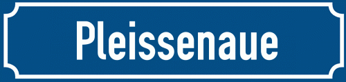 Straßenschild Pleissenaue
