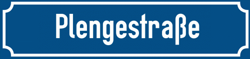 Straßenschild Plengestraße