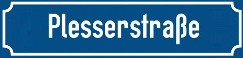 Straßenschild Plesserstraße