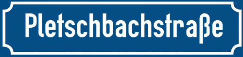 Straßenschild Pletschbachstraße