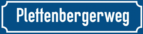 Straßenschild Plettenbergerweg zum kostenlosen Download