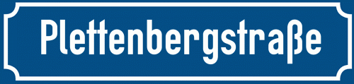 Straßenschild Plettenbergstraße zum kostenlosen Download