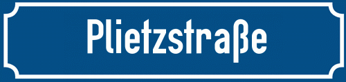 Straßenschild Plietzstraße