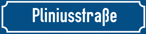 Straßenschild Pliniusstraße zum kostenlosen Download