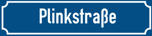 Straßenschild Plinkstraße