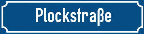 Straßenschild Plockstraße