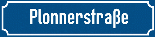 Straßenschild Plonnerstraße