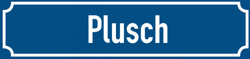 Straßenschild Plusch