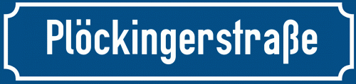 Straßenschild Plöckingerstraße zum kostenlosen Download