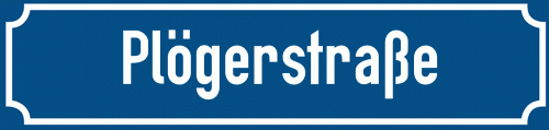 Straßenschild Plögerstraße zum kostenlosen Download