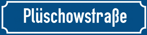 Straßenschild Plüschowstraße zum kostenlosen Download