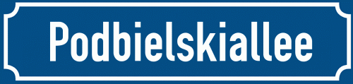 Straßenschild Podbielskiallee