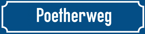Straßenschild Poetherweg zum kostenlosen Download