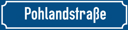 Straßenschild Pohlandstraße zum kostenlosen Download