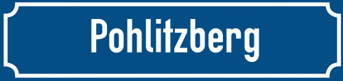 Straßenschild Pohlitzberg zum kostenlosen Download