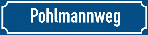 Straßenschild Pohlmannweg