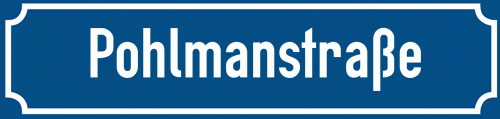 Straßenschild Pohlmanstraße zum kostenlosen Download