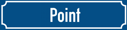 Straßenschild Point