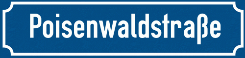 Straßenschild Poisenwaldstraße zum kostenlosen Download