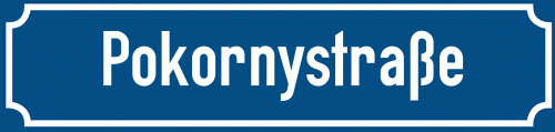 Straßenschild Pokornystraße