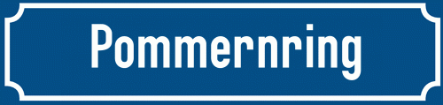 Straßenschild Pommernring zum kostenlosen Download