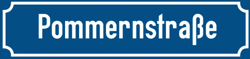 Straßenschild Pommernstraße