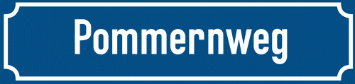 Straßenschild Pommernweg zum kostenlosen Download