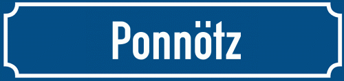 Straßenschild Ponnötz