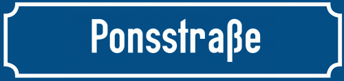 Straßenschild Ponsstraße