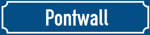 Straßenschild Pontwall