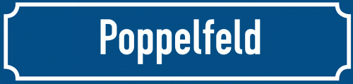 Straßenschild Poppelfeld