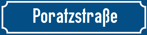 Straßenschild Poratzstraße zum kostenlosen Download
