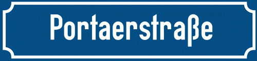 Straßenschild Portaerstraße