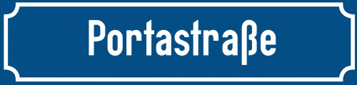 Straßenschild Portastraße zum kostenlosen Download