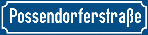 Straßenschild Possendorferstraße zum kostenlosen Download