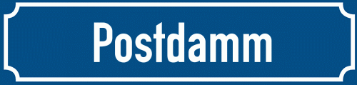 Straßenschild Postdamm zum kostenlosen Download