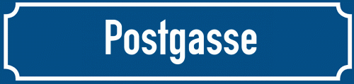 Straßenschild Postgasse zum kostenlosen Download