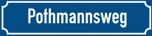 Straßenschild Pothmannsweg zum kostenlosen Download