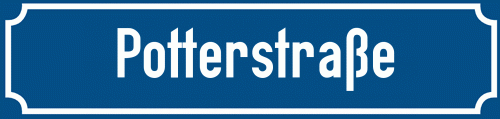 Straßenschild Potterstraße