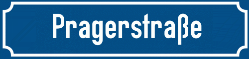 Straßenschild Pragerstraße zum kostenlosen Download