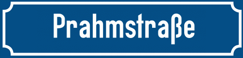 Straßenschild Prahmstraße