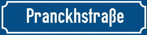 Straßenschild Pranckhstraße zum kostenlosen Download