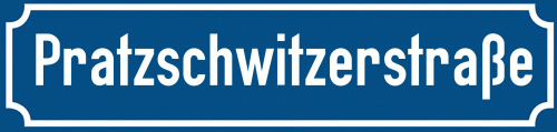Straßenschild Pratzschwitzerstraße